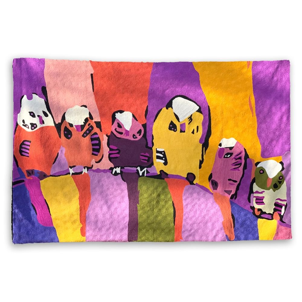 Karen Napaljarri Barnes - Budgerigars - Kilim (L)