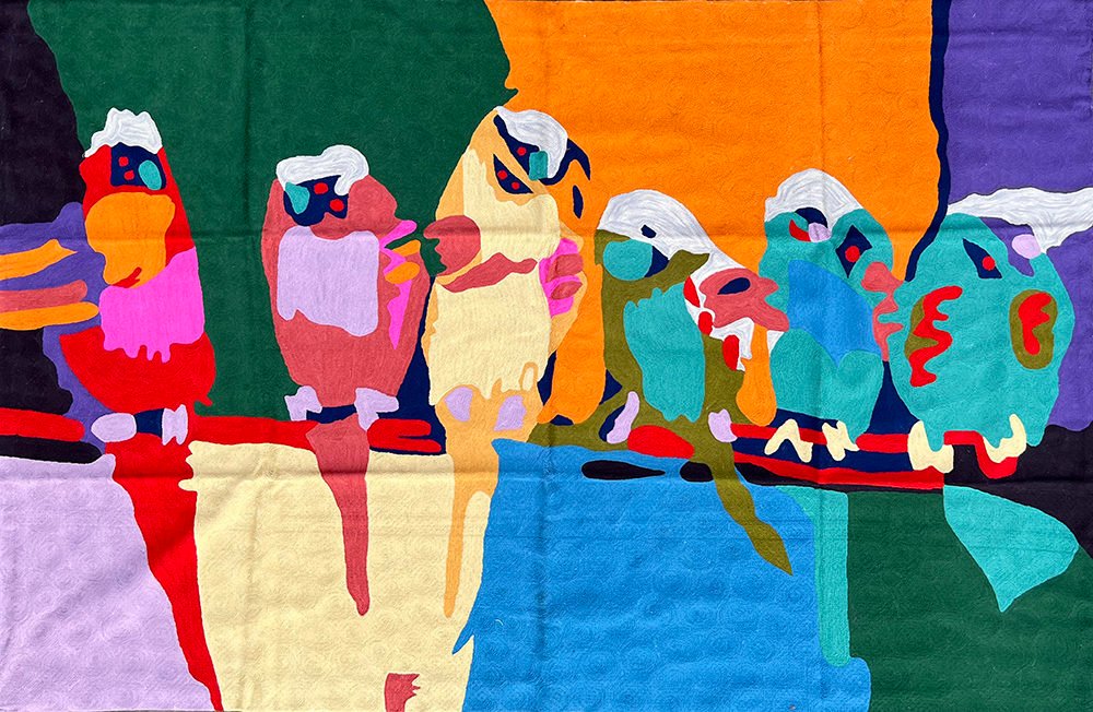 Flying Fox Fabrics Karen Barnes Budgerigars