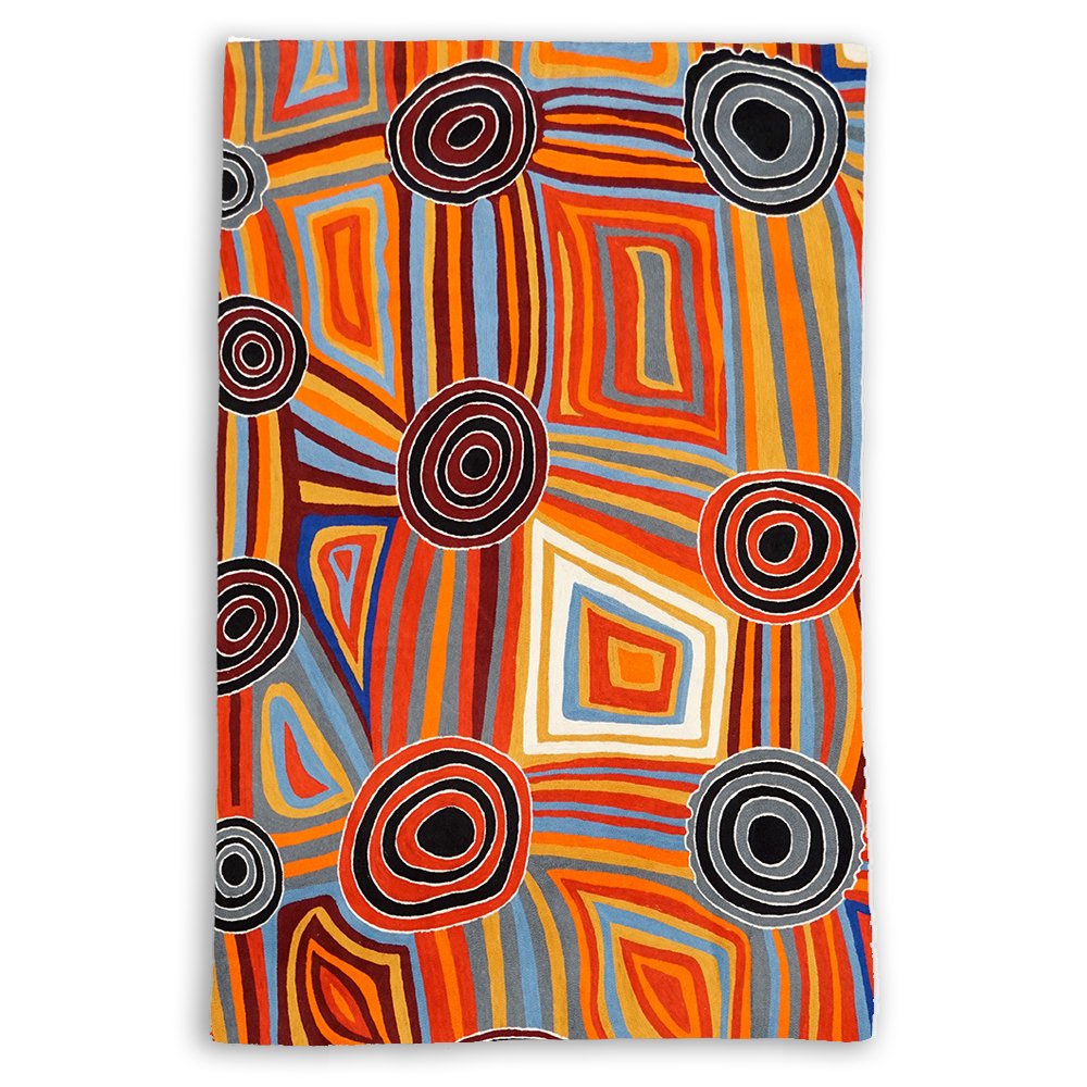 Flying Fox Fabrics rug Mary Napangardi Brown Warlukurlangu