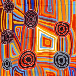 Flying Fox Fabrics rug Mary Napangardi Brown Warlukurlangu