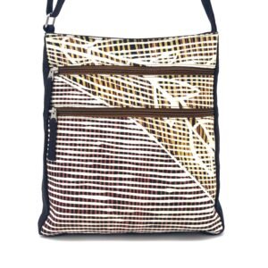 Delia bag, fabric is Rocks and Yams design by Sussan Marawarr from Babbarra Designs made by flying Fox Fabrics