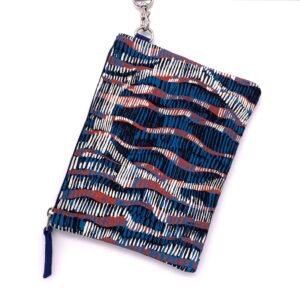 Nelly clutch purse bag with wrist strap, Goose Eggs fabric designed by Marita Sambono of Merrepen Arts, made by Flying Fox Fabrics