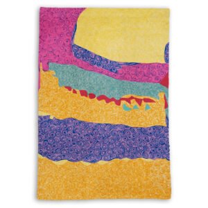 Wool Chain stitch rug kilim wall hanging designed by Akay of Aurukun made by Better World Arts available from Flying Fox Fabrics