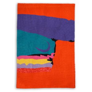 Wool Chain stitch rug kilim wall hanging designed by Akay of Aurukun made by Better World Arts available from Flying Fox Fabrics