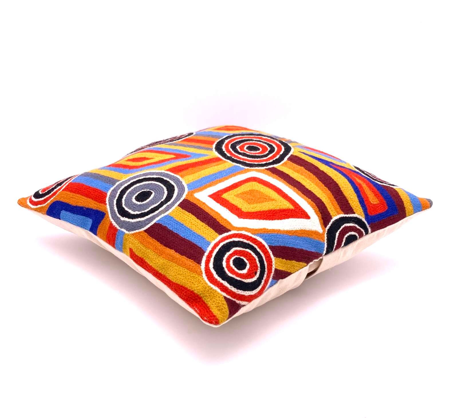 Cushion - Mary Napangardi Brown - Body Painting - Image 2