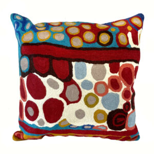 Cushion cover designed by Anmanari Brown made by Better World Arts in stock at Songlines Gallery in Darwin