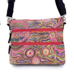 Charlotte bag in goanna design by Nungarrayi Spencer made by Flying Fox Fabrics